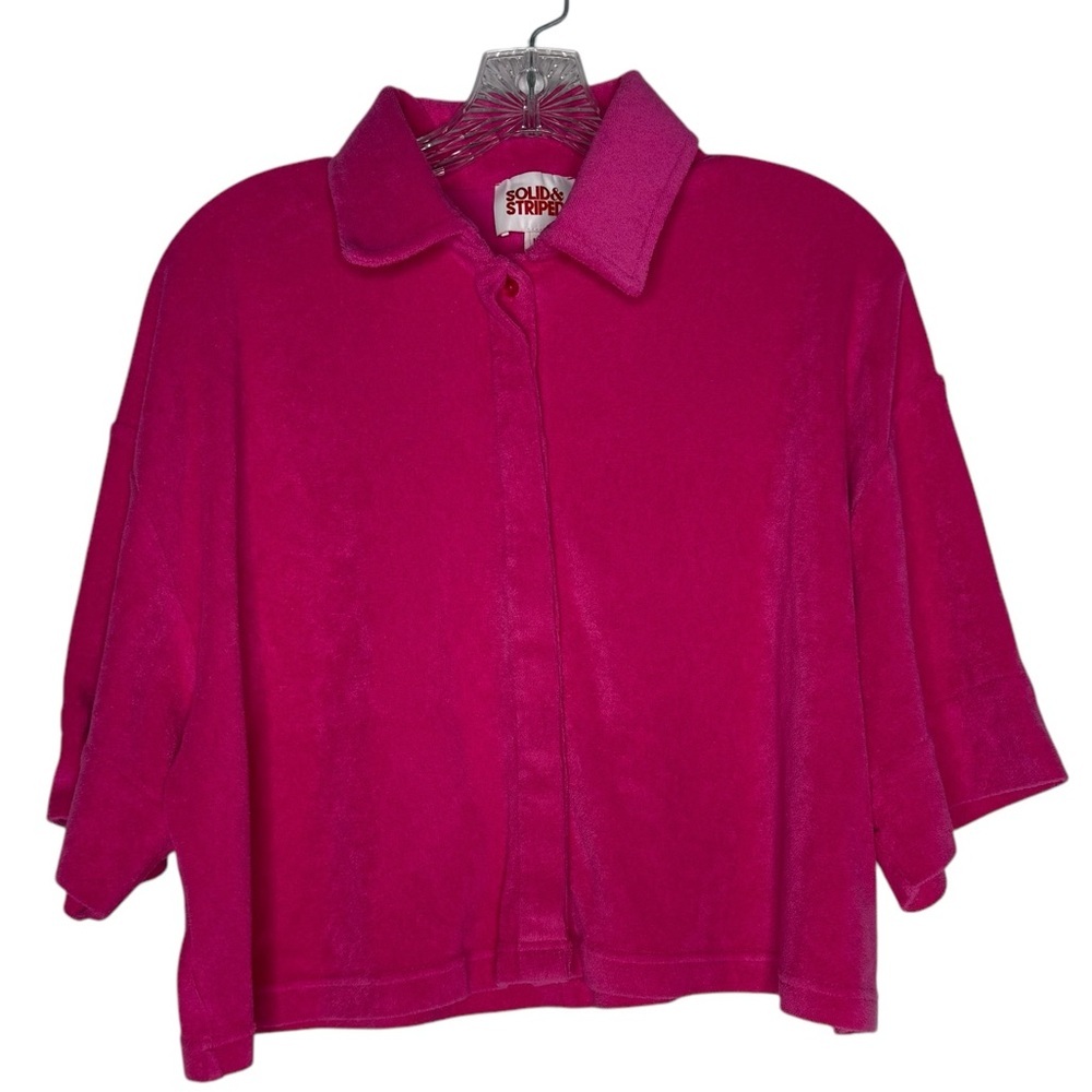 Solid & Striped Sutton Pink Oversized Terrycloth … - image 2